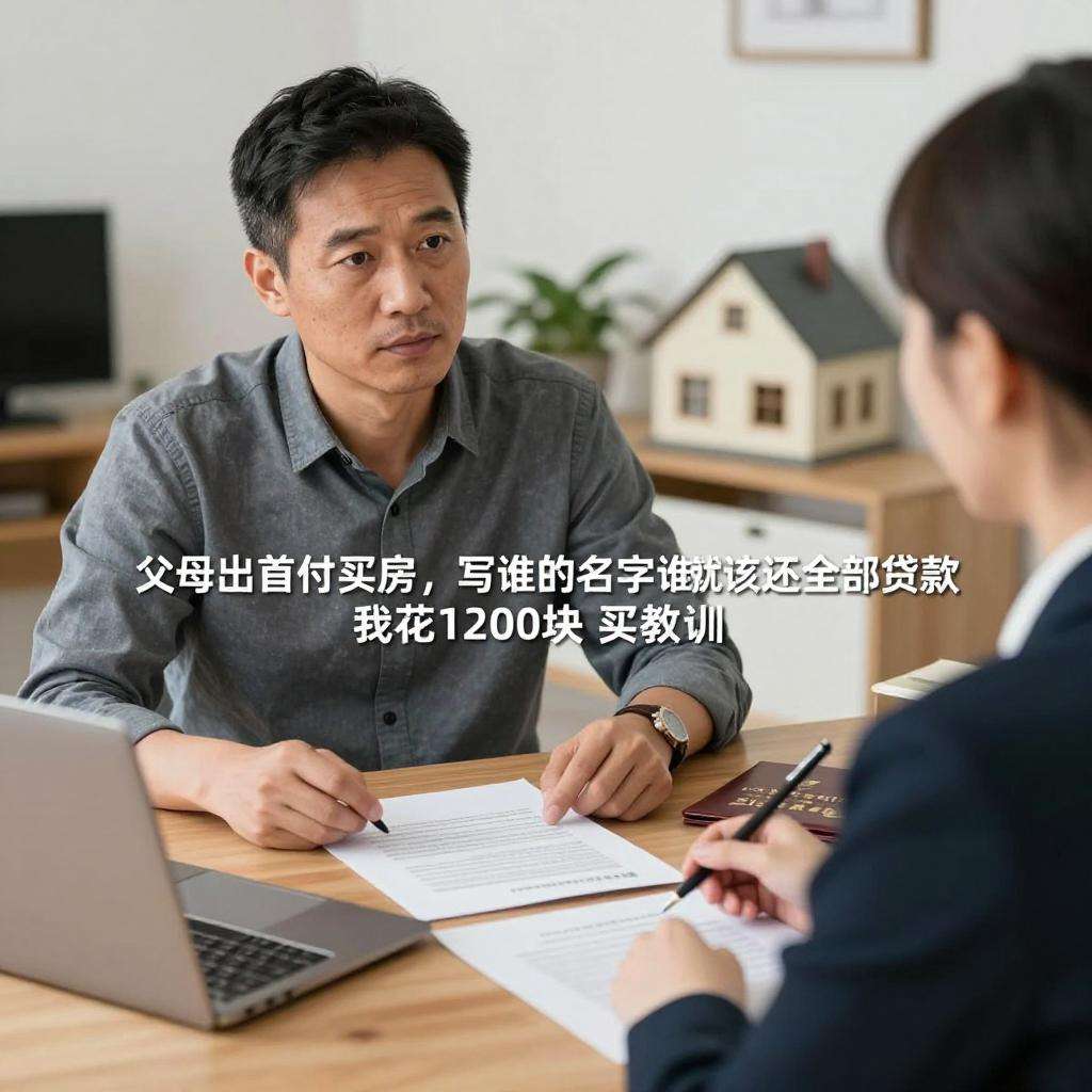 父母出首付房子写谁的名字谁就该还全部的贷？我花1200块买了个教训第一张图