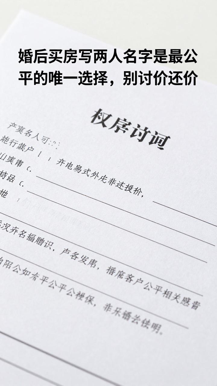 婚后买房写两人名字是最公平的唯一选择别讨价还价第二张图