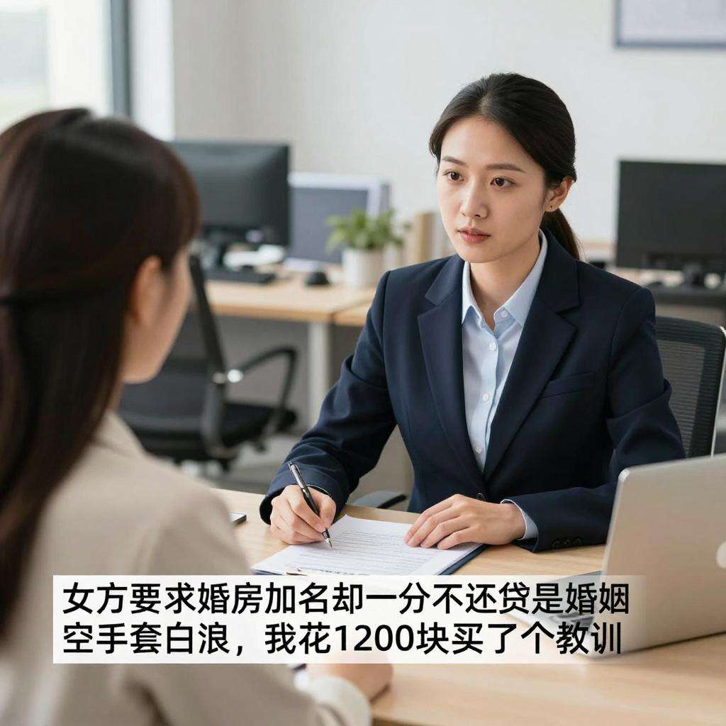 女方要求婚房加名却一分不还贷是婚姻空手套白狼？我花1200块买了个教训第一张图