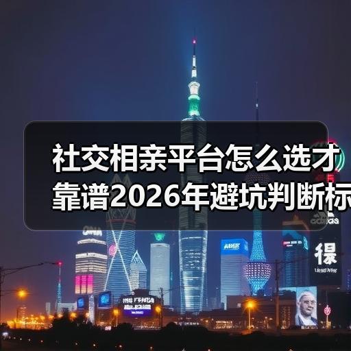 社交相亲平台怎么选才靠谱2026年避坑判断标准